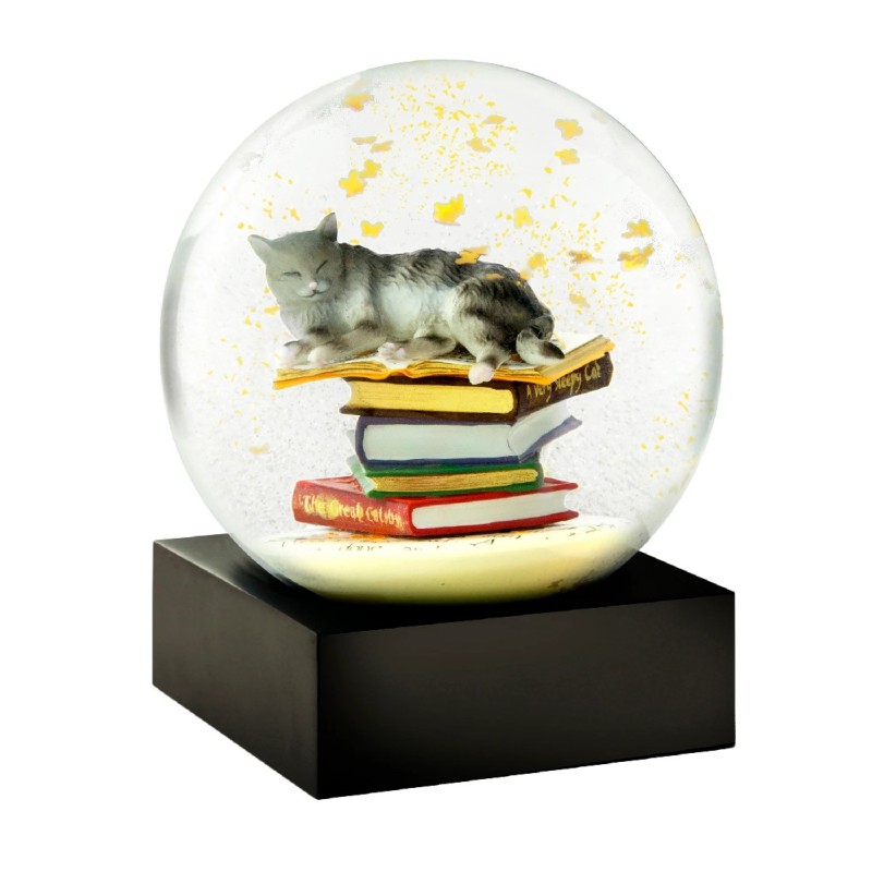 SNOWGLOBES, Cat on Books