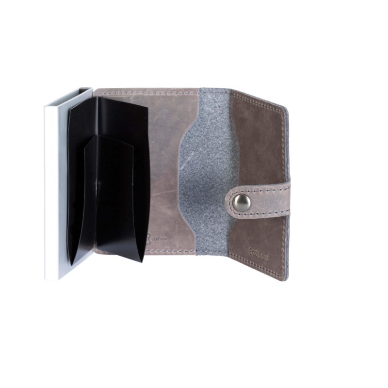PORTA CARTE EAZICARD PELLE, Grey/Silver