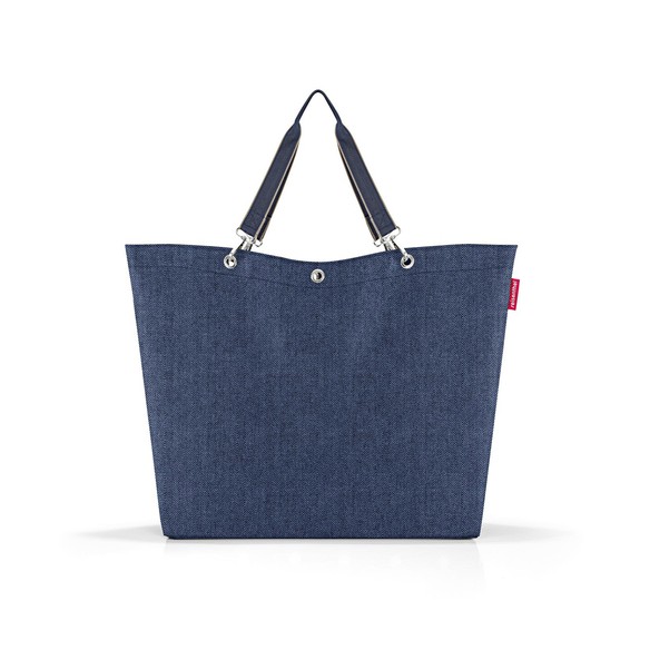 SHOPPER XL, herringbone dark blue