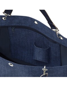SHOPPER XL, herringbone dark blue 2