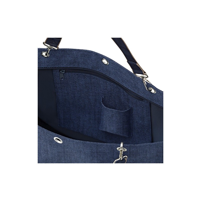 SHOPPER XL, herringbone dark blue