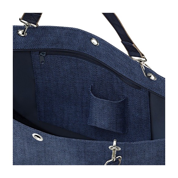 SHOPPER XL, herringbone dark blue
