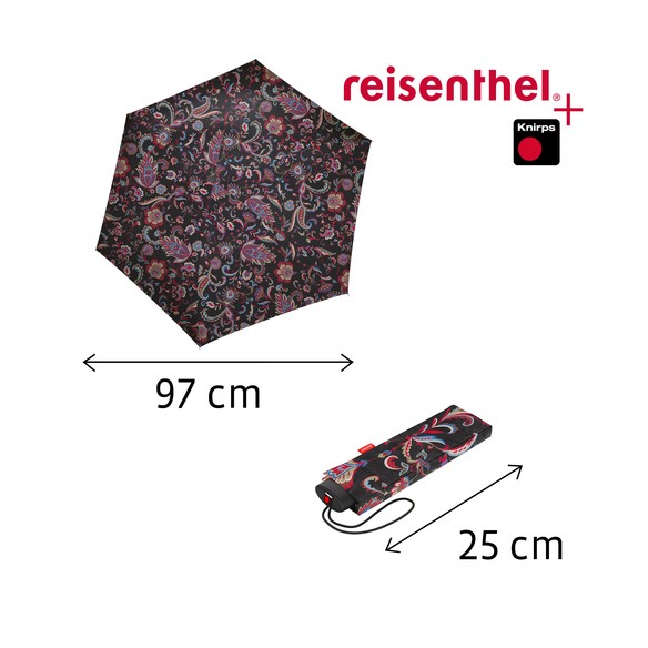 UMBRELLA POCKET MINI, Paisley Black