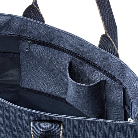 SHOPPER E1, herringbone dark blue