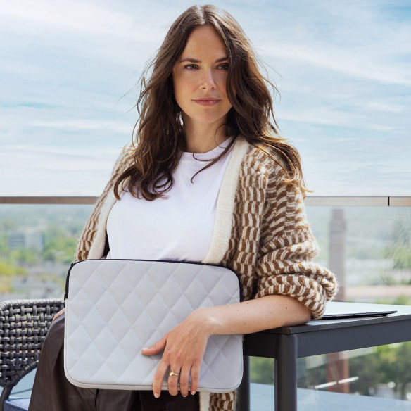 NOTEBOOK SLEEVE, Rhombus Light Grey