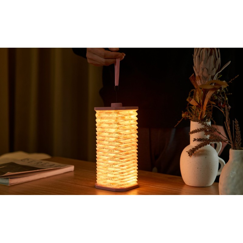 VELVET ACCORDION LAMP, pink floral