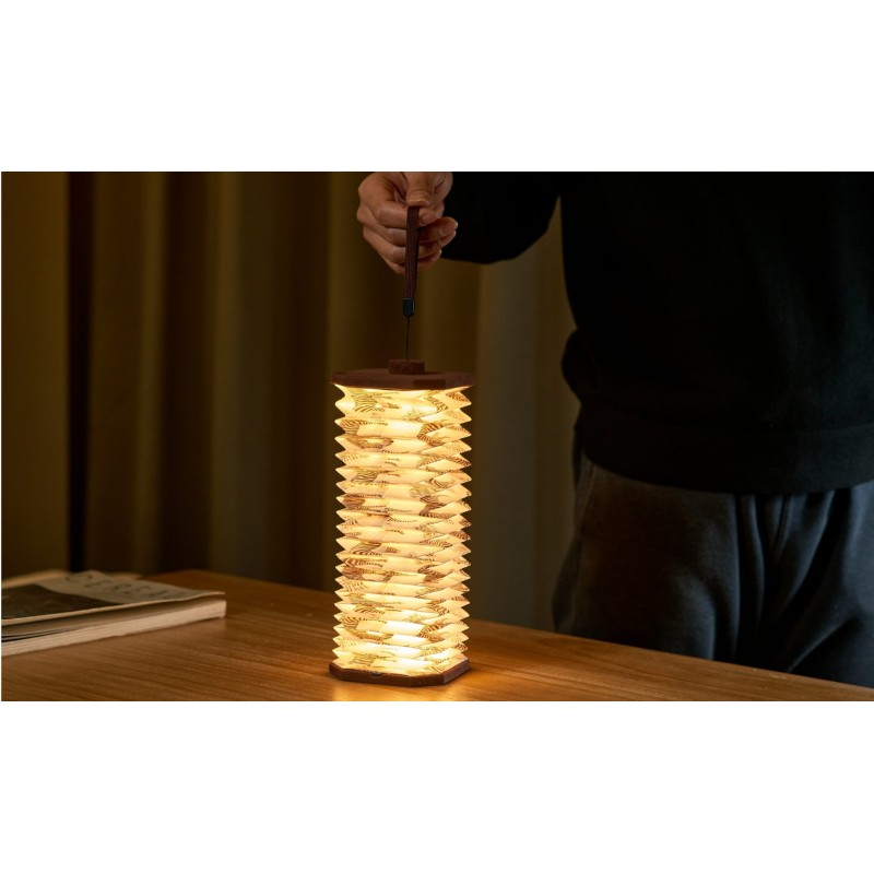 VELVET ACCORDION LAMP, brown zebra