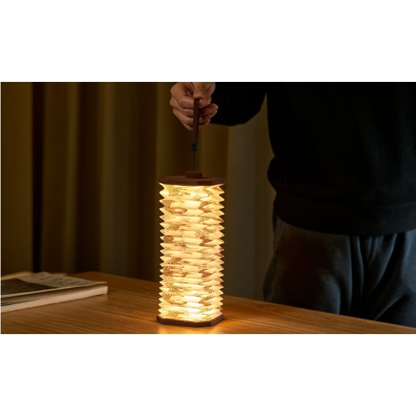 VELVET ACCORDION LAMP, brown zebra