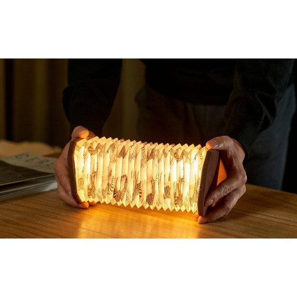 VELVET ACCORDION LAMP, brown zebra