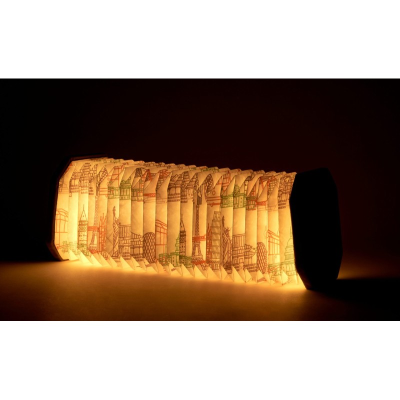 VELVET ACCORDION LAMP,  grey landmark