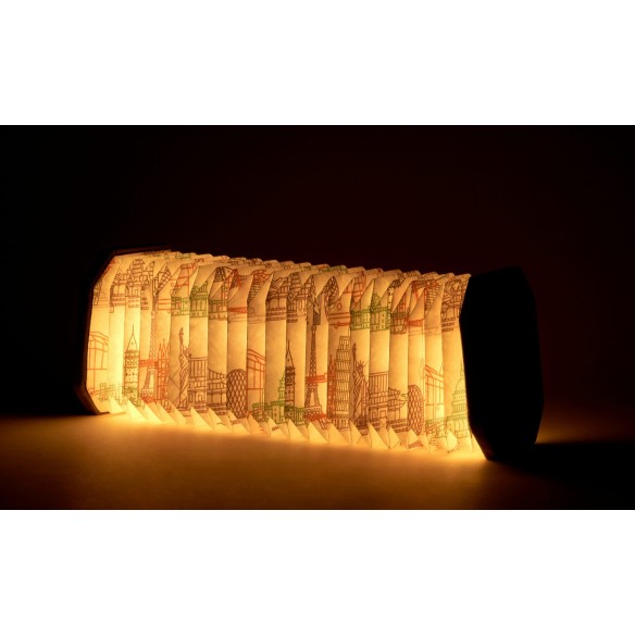 VELVET ACCORDION LAMP,  grey landmark
