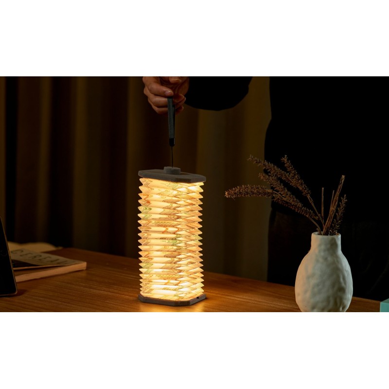 VELVET ACCORDION LAMP,  grey landmark