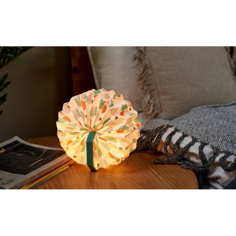 VELVET ACCORDION LAMP, blue geometric