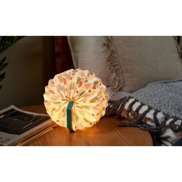 VELVET ACCORDION LAMP, blue geometric