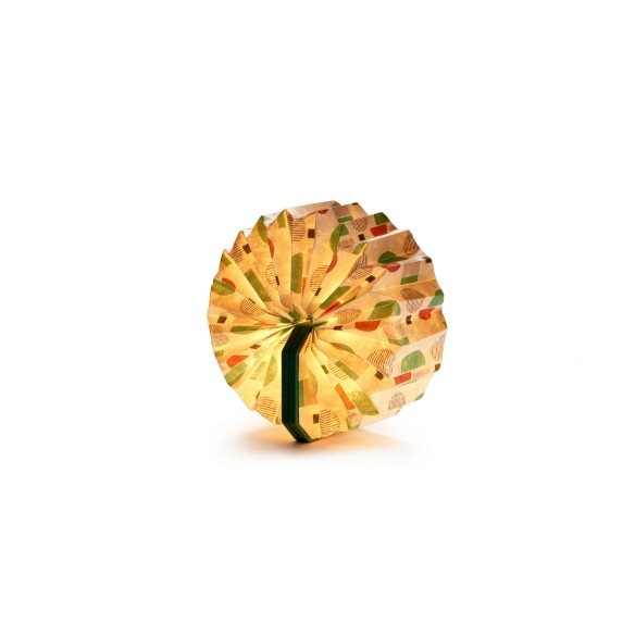 VELVET ACCORDION LAMP, blue geometric