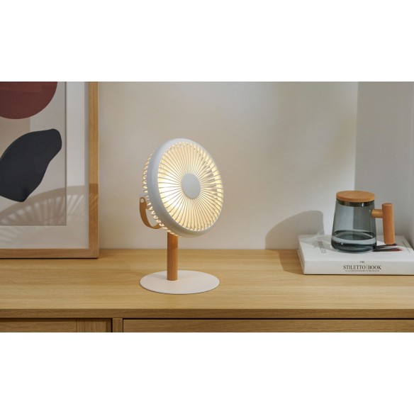 BEYOND PORTABLE DESK FAN LIGHT, Cream White