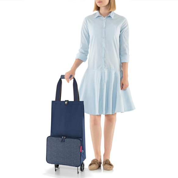 FOLDABLETROLLEY herringbone dark blue