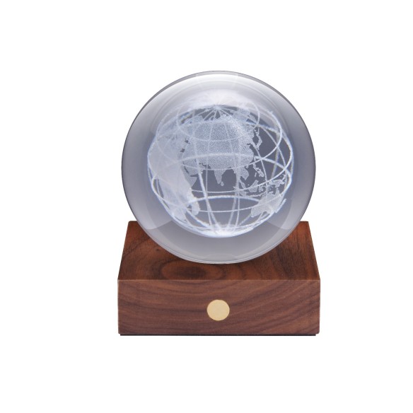 AMBER CRYSTAL LIGHT, 3D laser World Globe