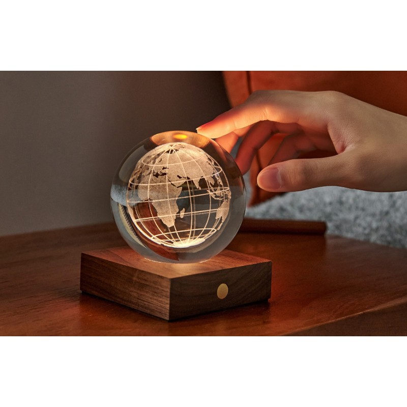 AMBER CRYSTAL LIGHT, 3D laser World Globe
