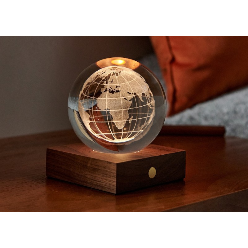 AMBER CRYSTAL LIGHT, 3D laser World Globe