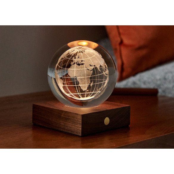 AMBER CRYSTAL LIGHT, 3D laser World Globe