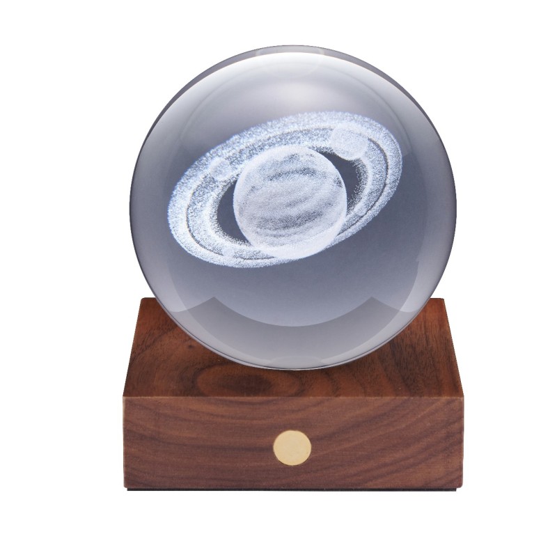 AMBER CRYSTAL LIGHT, 3D laser Saturn
