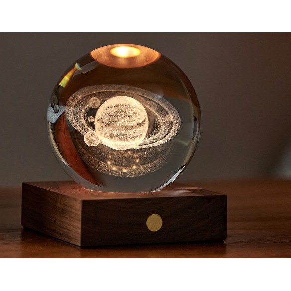 AMBER CRYSTAL LIGHT, 3D laser Saturn