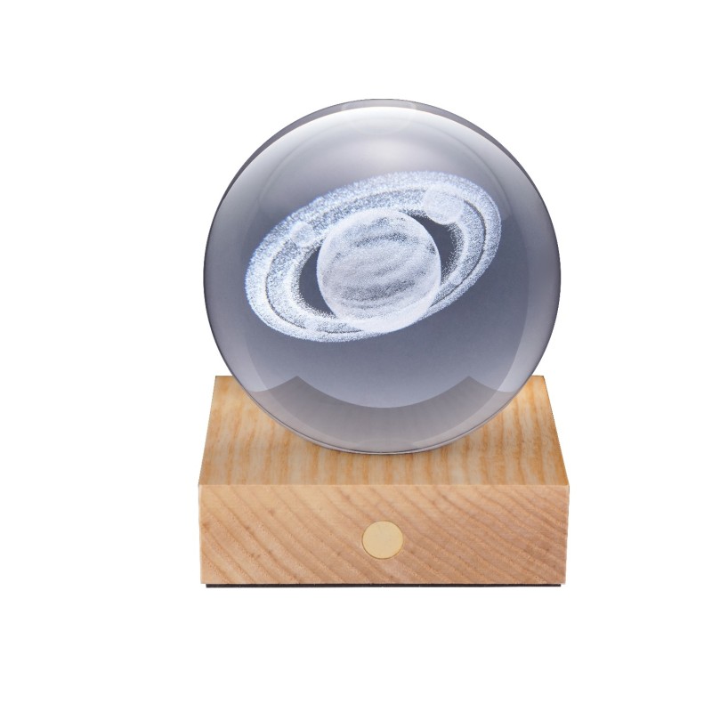 AMBER CRYSTAL LIGHT, 3D laser Saturn