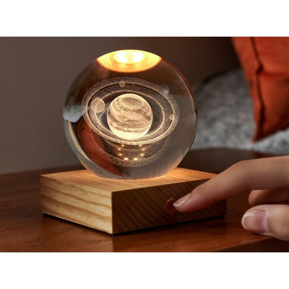 AMBER CRYSTAL LIGHT, 3D laser Saturn