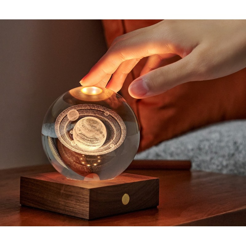 AMBER CRYSTAL LIGHT, 3D laser Saturn