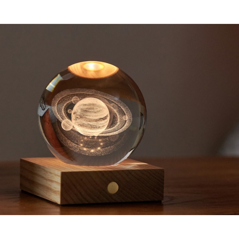 AMBER CRYSTAL LIGHT, 3D laser Saturn