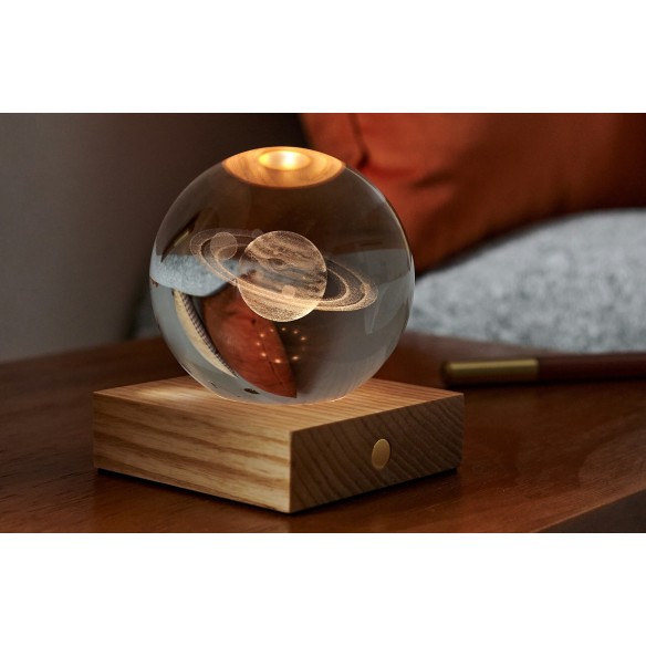 AMBER CRYSTAL LIGHT, 3D laser Saturn