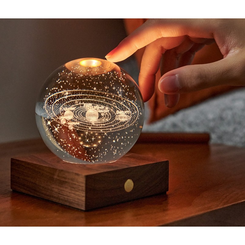 AMBER CRYSTAL LIGHT, 3D laser Solar System