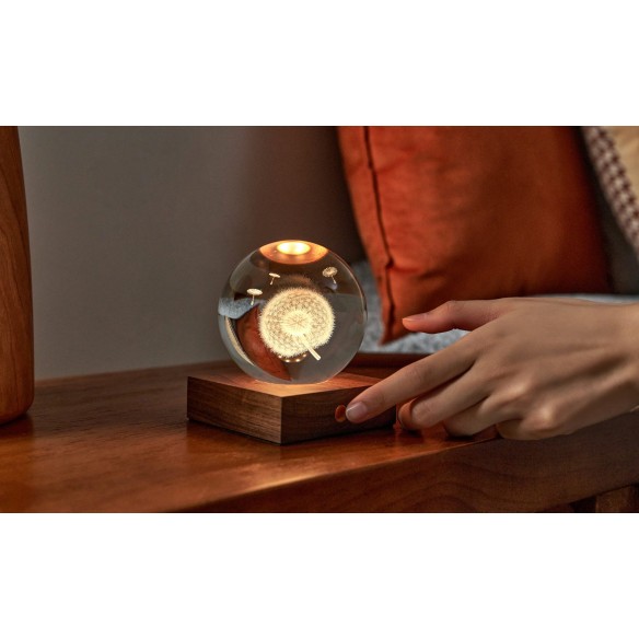 AMBER CRYSTAL LIGHT, 3D laser Dandelion