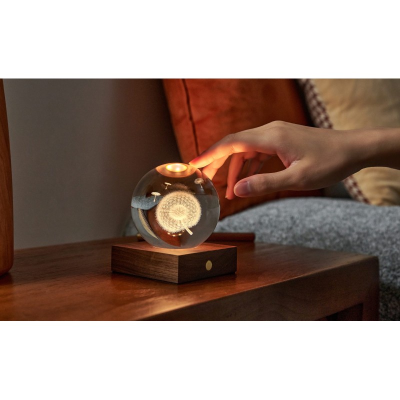 AMBER CRYSTAL LIGHT, 3D laser Dandelion