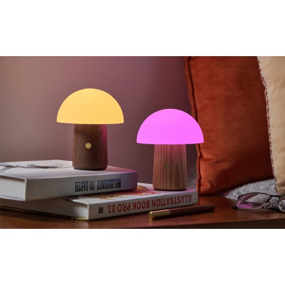 ALICE MUSHROOM LAMP, Mini Natural Walnut Wood