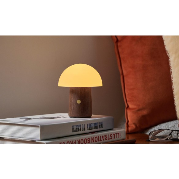 ALICE MUSHROOM LAMP, Mini Natural Walnut Wood