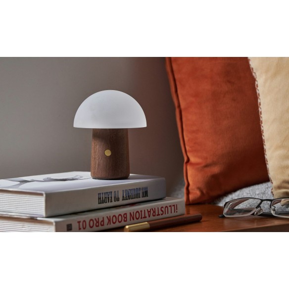 ALICE MUSHROOM LAMP, Mini Natural Walnut Wood