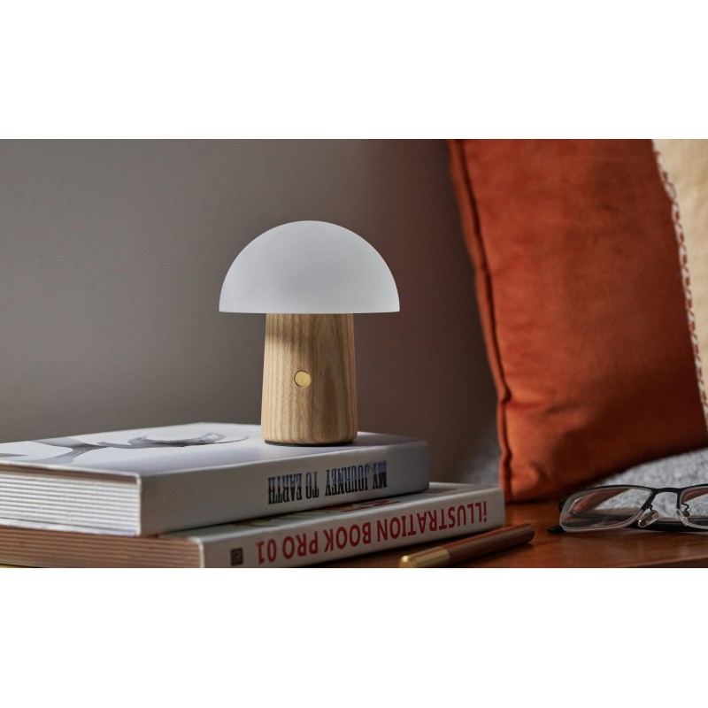 ALICE MUSHROOM LAMP, Mini White Ash Wood