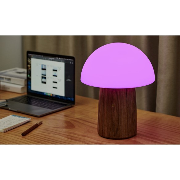 ALICE MUSHROOM LAMP, Large Natural Walnut Wood