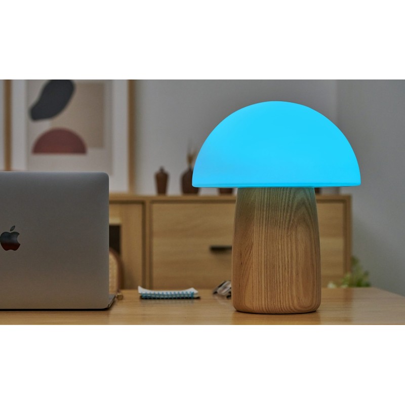 ALICE MUSHROOM LAMP, Large White Ash Wood