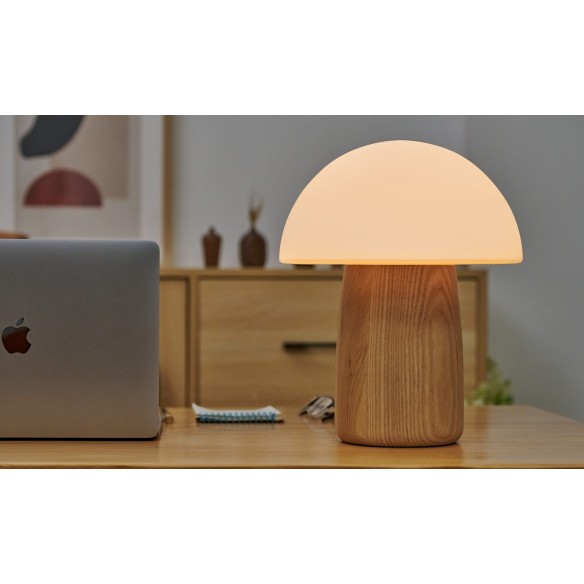 ALICE MUSHROOM LAMP, Large White Ash Wood