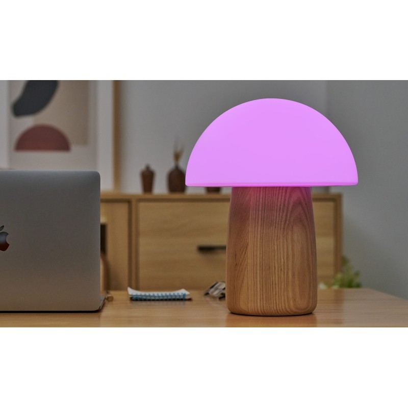 ALICE MUSHROOM LAMP, Large White Ash Wood