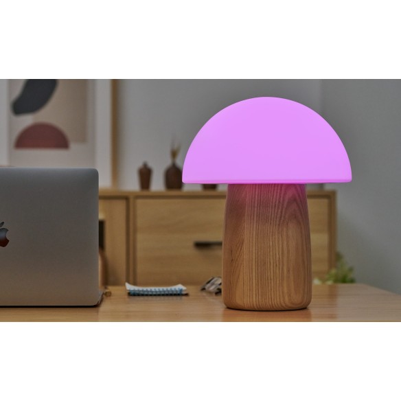ALICE MUSHROOM LAMP, Large White Ash Wood