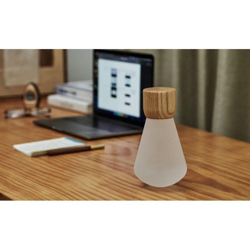 PENTAGON DESK BULB, Large White Ash Wood