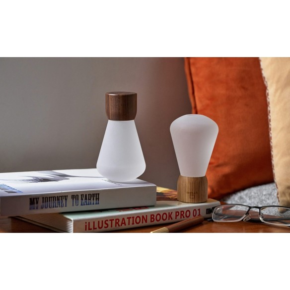 PENTAGON DESK BULB, Mini Natural Walnut Wood