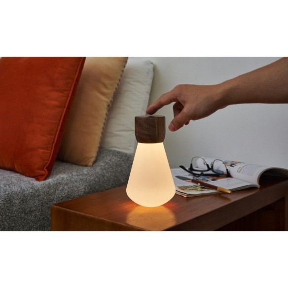 PENTAGON DESK BULB, Mini Natural Walnut Wood