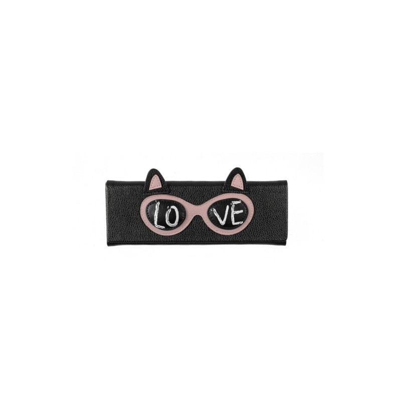FOLDABLE CASE CATS LOVE BLACK-PINK