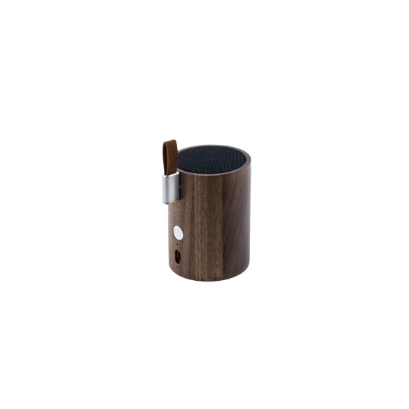 DRUM LIGHT BLUETOOTH SPEAKER, natural walnut wood