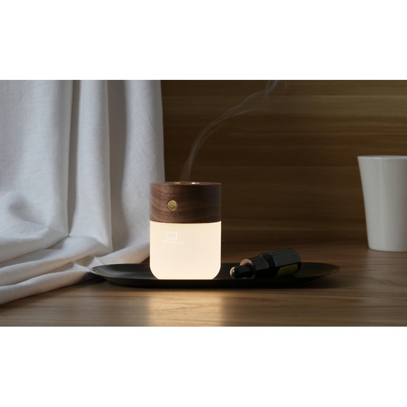 SMART DIFFUSER LAMP, Walnut Wood